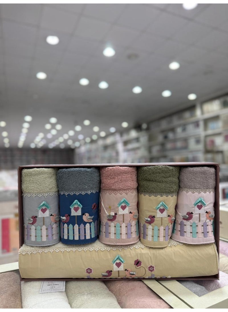 طقم فوط عالي الجوده 100% قطن طقم من 6 فوط بطبعات اطفال مميزه