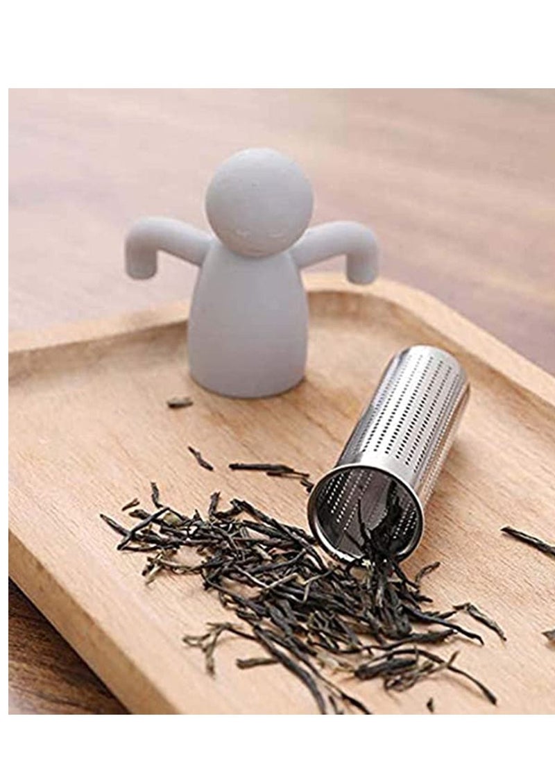 SYOSI Tea Infuser Filter, Loose Tea Cute Stainless Steel Ultra Fine Mesh Tea Supplies Steeper Diffuser Herbal Tea and Spices, Get the More Enjoyable Tea Times with Friends and Family (2 Pcs Gray) - Image 5