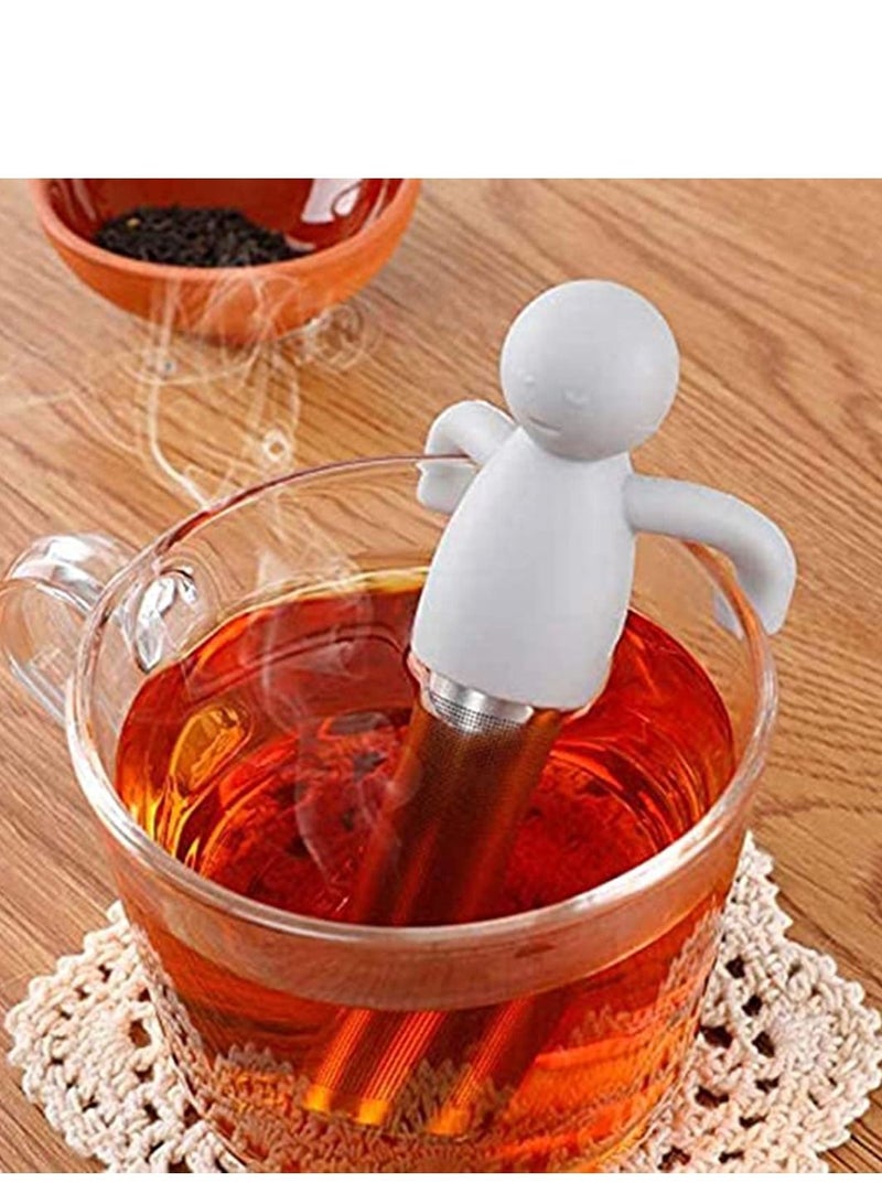 SYOSI Tea Infuser Filter, Loose Tea Cute Stainless Steel Ultra Fine Mesh Tea Supplies Steeper Diffuser Herbal Tea and Spices, Get the More Enjoyable Tea Times with Friends and Family (2 Pcs Gray) - Image 4
