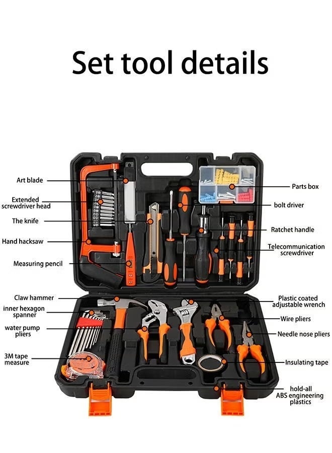 HOMESTAR 100-piece Tool Kit, Universal Home/auto Repair Kit with Hammer, Pliers, Screwdriver Set, Wrench Set and Toolbox Storage - Great for Home Improvement/building/auto - Image 4