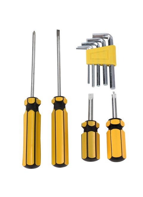 Screwdriver Set - 9-Piece - Multi-Tool Kit with Flathead & Phillips Screwdrivers, Hex Keys, Ergonomic Handles, Durable Construction - Ideal for Home Repairs, Furniture Assembly, and DIY Project