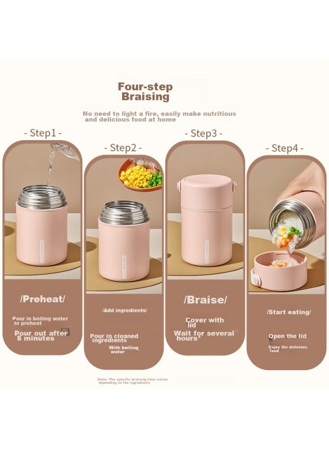 Joyoung Thermal Food Jar, 316l Stainless Steel Insulated Lunch Box, Vacuum Insulated Mug For Men And Women, Students, Thermal Cooker Pot, 800ml - Image 2