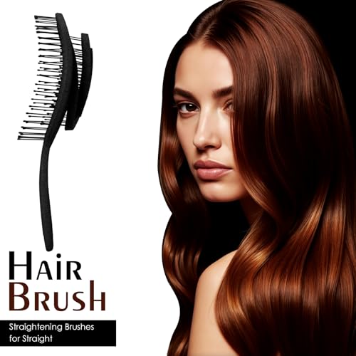 Lyrovo Organic Detangling Hair Brush for Women, Men & Children - Does not Pull on Hair - Straightening Brushes for Straight, Curly & Wet Hair (Black) - Image 5