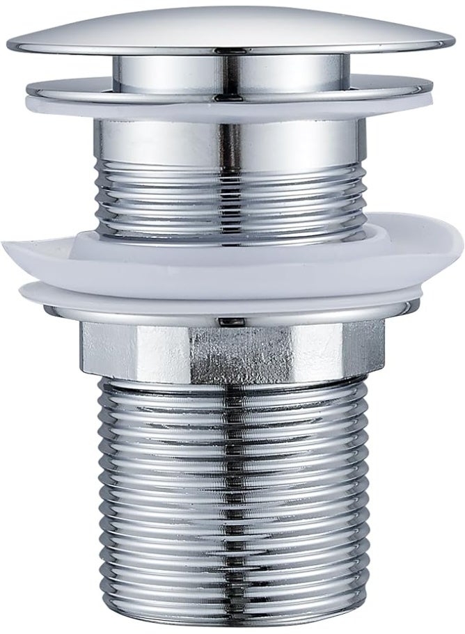 Lynacz Original Pop-Up Waste Stainless Steel 304 Wash Basin Drainer Standard Size Push Type Plug Stopper (Silver) - Image 1