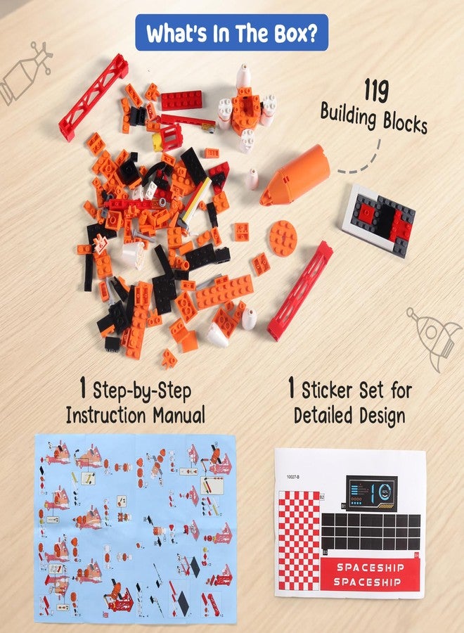 FIRSTCRY INTELLISKILLS Intelliskills 3-in-1 Space Think Blocks for Kids, STEM Construction & Building Set, Assemble & Play, BIS Certified, Birthday Gift (Mars Satellite, Rocket, Orbiter-119 Pcs) - Image 2