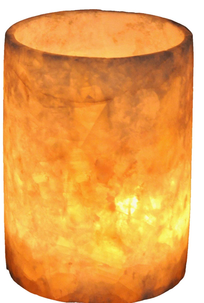 CraftsOfEgypt Single White Alabaster Candle Holder  Egyptian Tealight and Votive Candles Holders with Amber Glow for Home Dcor  Natural Stone Soothing Tranquil