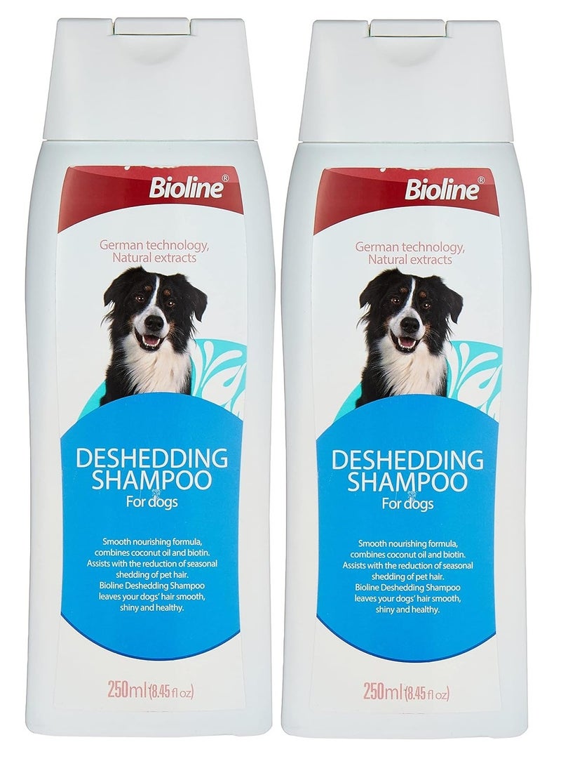 Bioline شامبو إزالة الشعر للكلاب 2 قطعة شامبو hypoallergenic للحيوانات الأليفة 250 مل - Image 1
