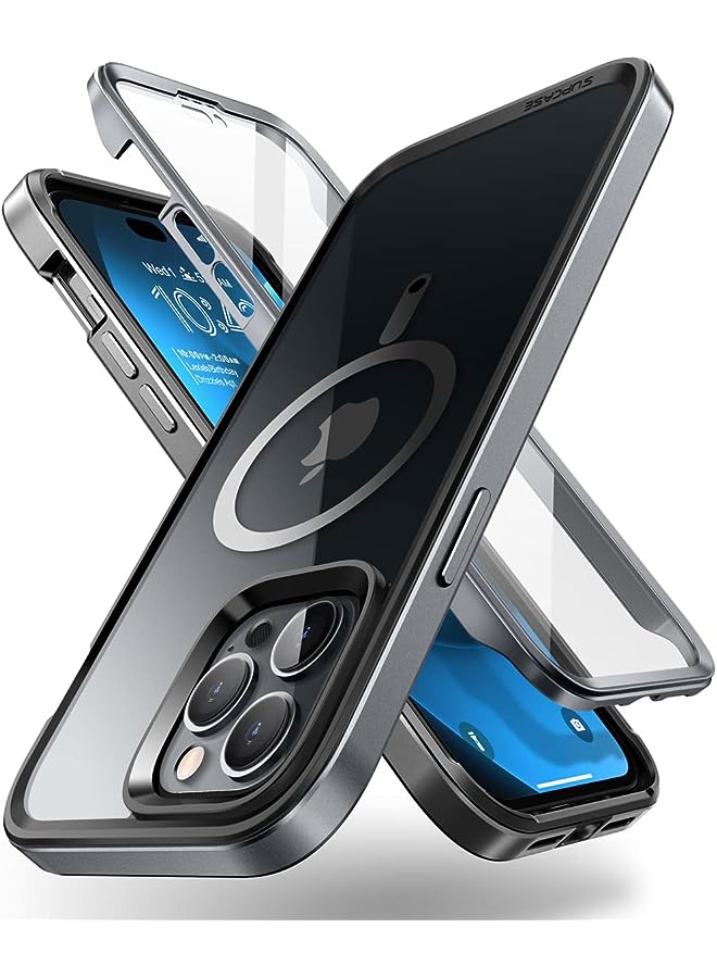 سوبكيس حافظة Unicorn Beetle EdgeMag لهاتف iPhone 14 Pro 6.1 بوصة، متوافقة مع حافظة حماية شفافة بإطار نحيف MagSafe مع واقي شاشة مدمج - Image 1