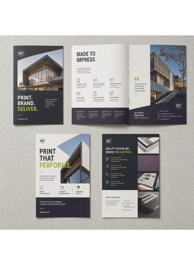 🎉 Business Promotion Combo | Large A4 Brochures (50pcs) + A4 Glossy Flyers (100pcs) | Fast 48-Hour Delivery - Image 2