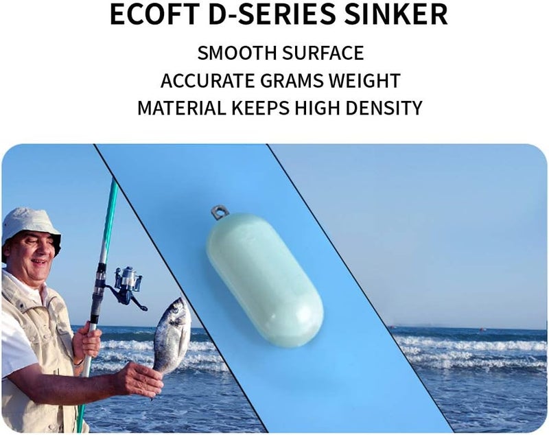 ECOFT Lead Free Fishing Weights Sinkers 80g-1000g Coated Raindrop Weights Bank Sinkers Cylindrical Deep Drop Weights Assorted Sizes Bag Non-Lead Fishing Weights Saltwater for Bottom Fishing - Image 4