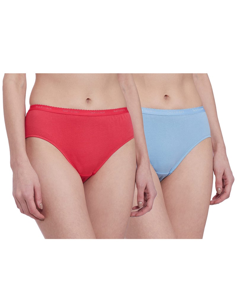 Van Heusen Women Hipster Panty - 100% Cotton - Pack Of 2 - Anti Bacterial, No Marks Waistband, Moisture Wicking, Full Coverage_11105_Light Assorted Solid_L - Image 2