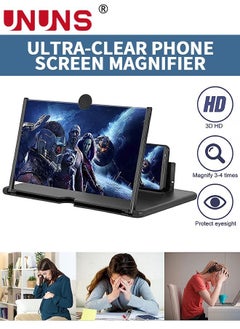 3D Screen Magnifier,12"Smartphone Screen Magnifier,Foldable HD Mobile Phone Amplifier For Cell Phone With Adjustable Angle,Portable Push Pull Design For All Smartphone-Black - pzsku/Z52AABE1167654E812B68Z/45/_/1687314008/0480c122-9b9e-4164-9313-e0331a682d3d