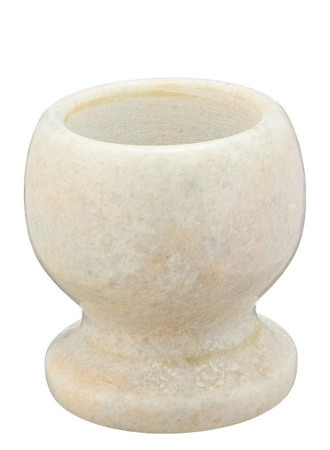 هاون حجري رخامي مع مدقة - مطحنة يدوية ثقيلة الوزن للتوابل والفلفل والثوم والبصل والأعشاب | طقم طحن مطبخ متين - Image 5