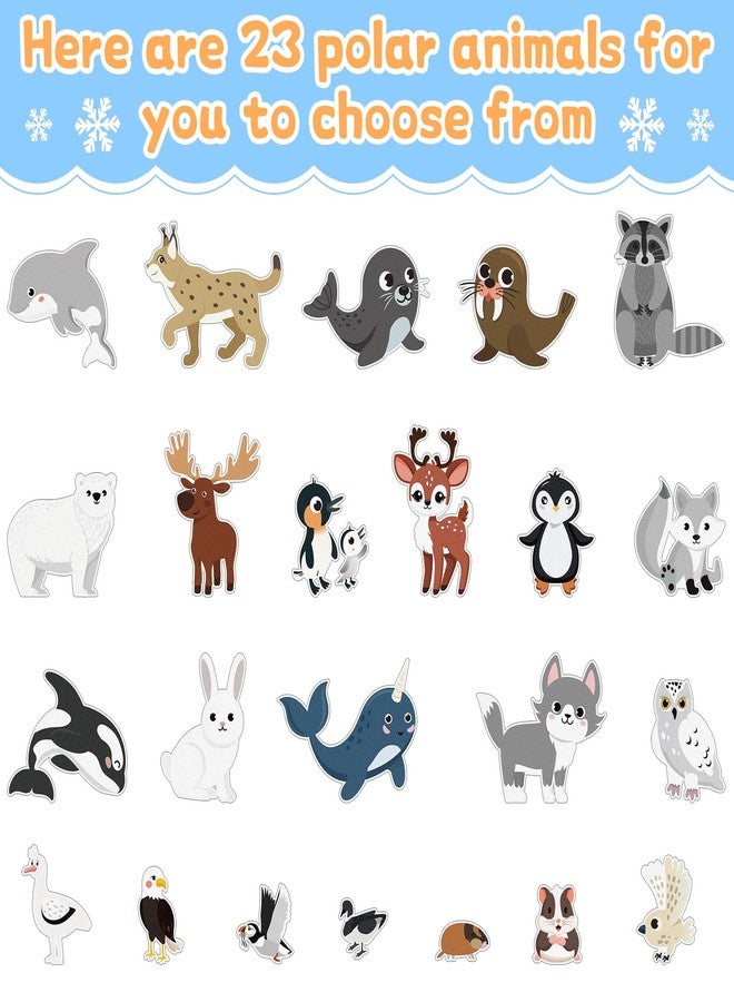 Sonwyoung 23 Pcs Felt Board Story Sets Polar Animals Felt Story Board Pieces Arctic Antarctica Ocean Animal Bear Penguin Whale Preschool Wall Storyboard Educational Learning Play Kit for Kids - Image 3