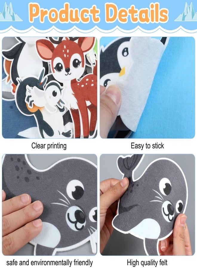 Sonwyoung 23 Pcs Felt Board Story Sets Polar Animals Felt Story Board Pieces Arctic Antarctica Ocean Animal Bear Penguin Whale Preschool Wall Storyboard Educational Learning Play Kit for Kids - Image 4