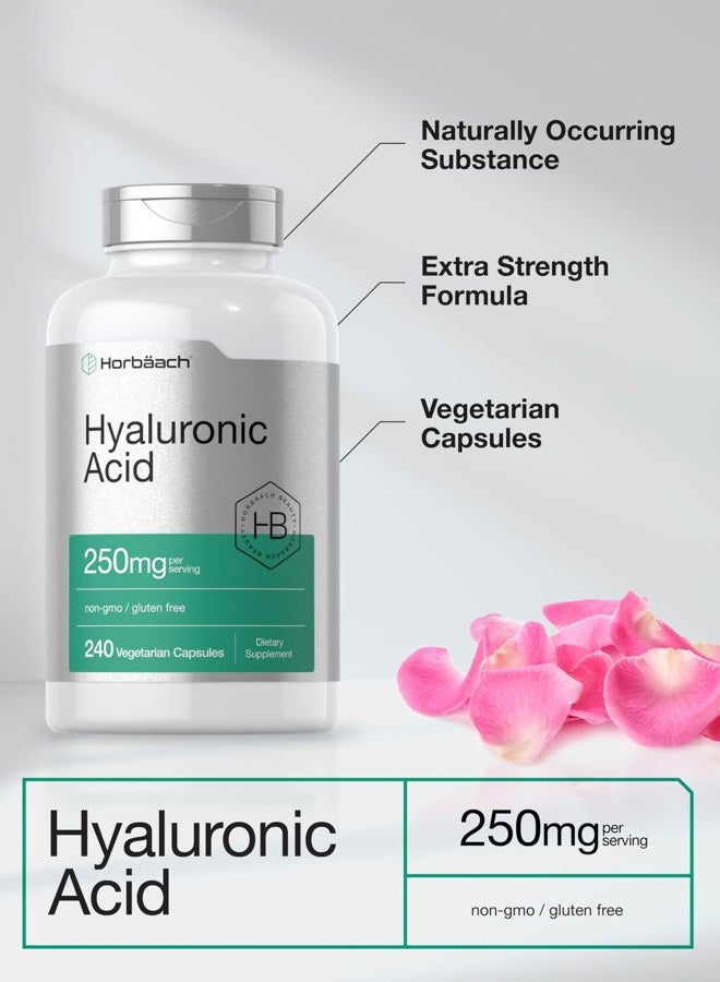 Horbäach Hyaluronic Acid Capsules | 250 mg | 240 Count | Non-GMO and Gluten Free Supplement - Image 4