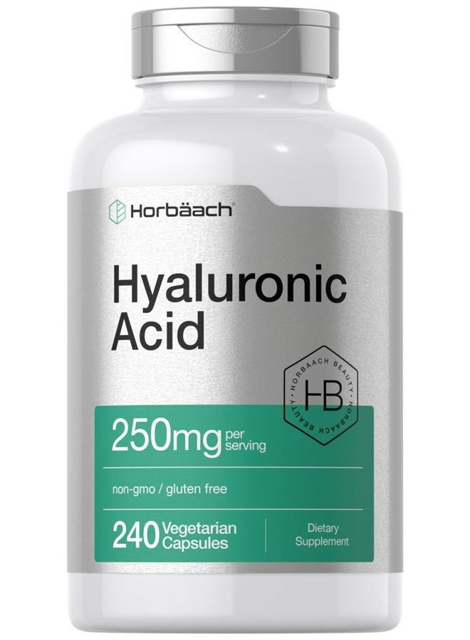 Horbäach Hyaluronic Acid Capsules | 250 mg | 240 Count | Non-GMO and Gluten Free Supplement - Image 1