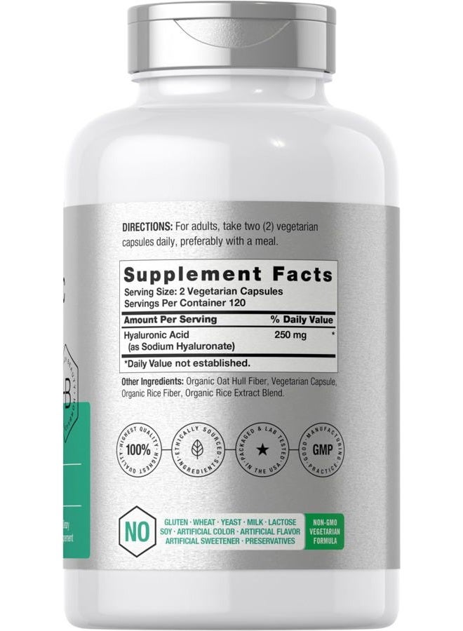 Horbäach Hyaluronic Acid Capsules | 250 mg | 240 Count | Non-GMO and Gluten Free Supplement - Image 2