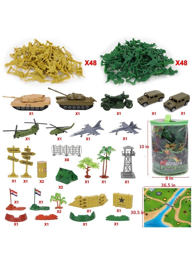 deAO مجموعة ألعاب الجنود من deAO 150 قطعة - شخصيات حركة مع سجادة معركة عسكرية، ألعاب الجيش للأولاد 3+ - Image 3