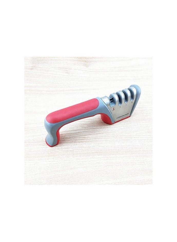 SYOSI - Knife Sharpener 4 in 1, Upgraded 4-Stage Blade Sharpener Stone, Kitchen Knife Scissor Sharpener to Repair, Restore, Sharp, Polish Blades, Professional Manual Chef Steel Knife Scissor Sharpening Tool - Image 1