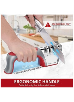 SYOSI Knife Sharpener 4 in 1, Upgraded 4-Stage Blade Sharpener Stone, Kitchen Knife Scissor Sharpener to Repair, Restore, Sharp, Polish Blades, Professional Manual Chef Steel Knife Scissor Sharpening Tool  - Image 2