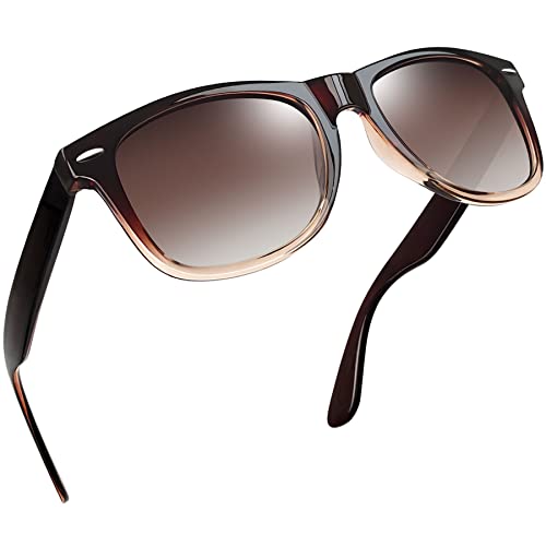 Joopin Gradient Brown Sunglasses Retro Square Shades for Women Men Designer Sun Glasses Polarized UV Protection - Image 1