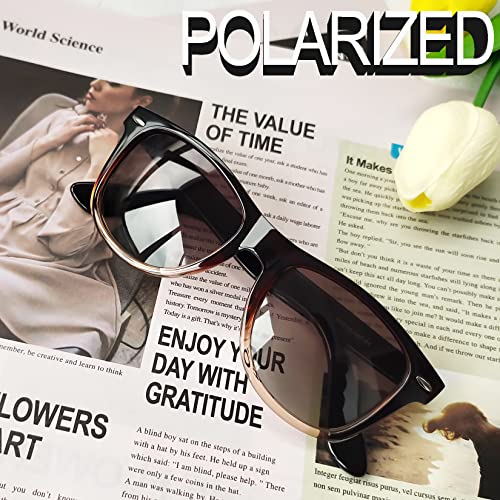 Joopin Gradient Brown Sunglasses Retro Square Shades for Women Men Designer Sun Glasses Polarized UV Protection - Image 3