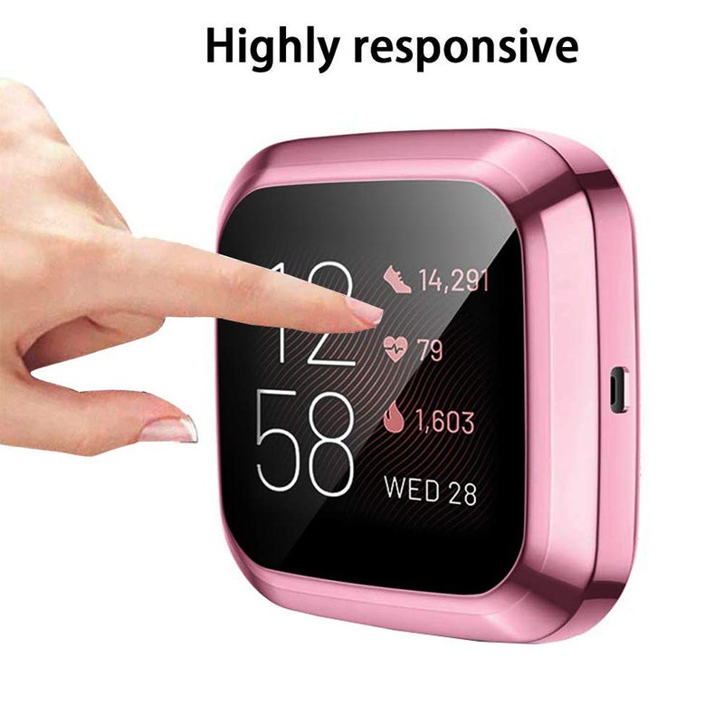 RICHONE [8-Pack] Screen Protector Case Compatible with Fitbit Versa 2 Smartwatch, All-Around TPU Plated Protective Cover Scratch Resistant Bumper Shell Accessories (8 Colors, Versa 2) - Image 5