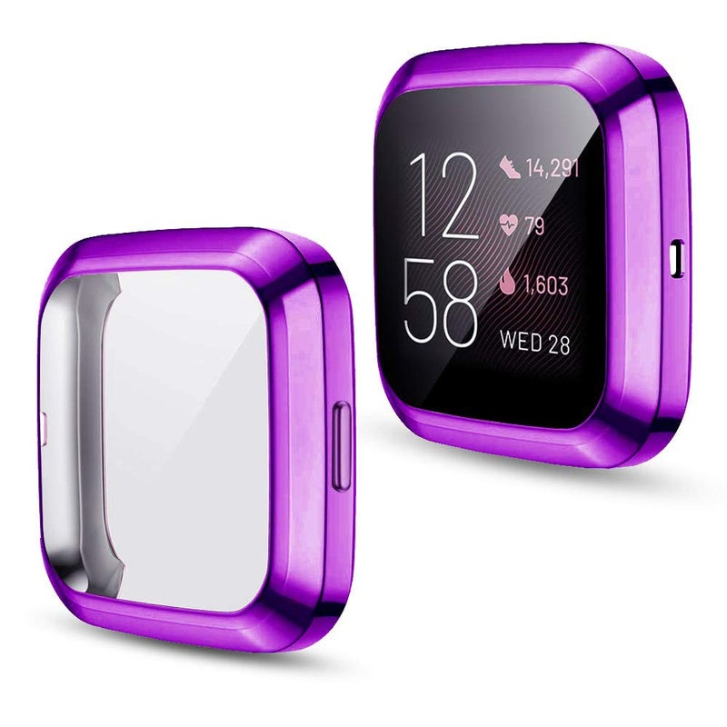 RICHONE [8-Pack] Screen Protector Case Compatible with Fitbit Versa 2 Smartwatch, All-Around TPU Plated Protective Cover Scratch Resistant Bumper Shell Accessories (8 Colors, Versa 2) - Image 2