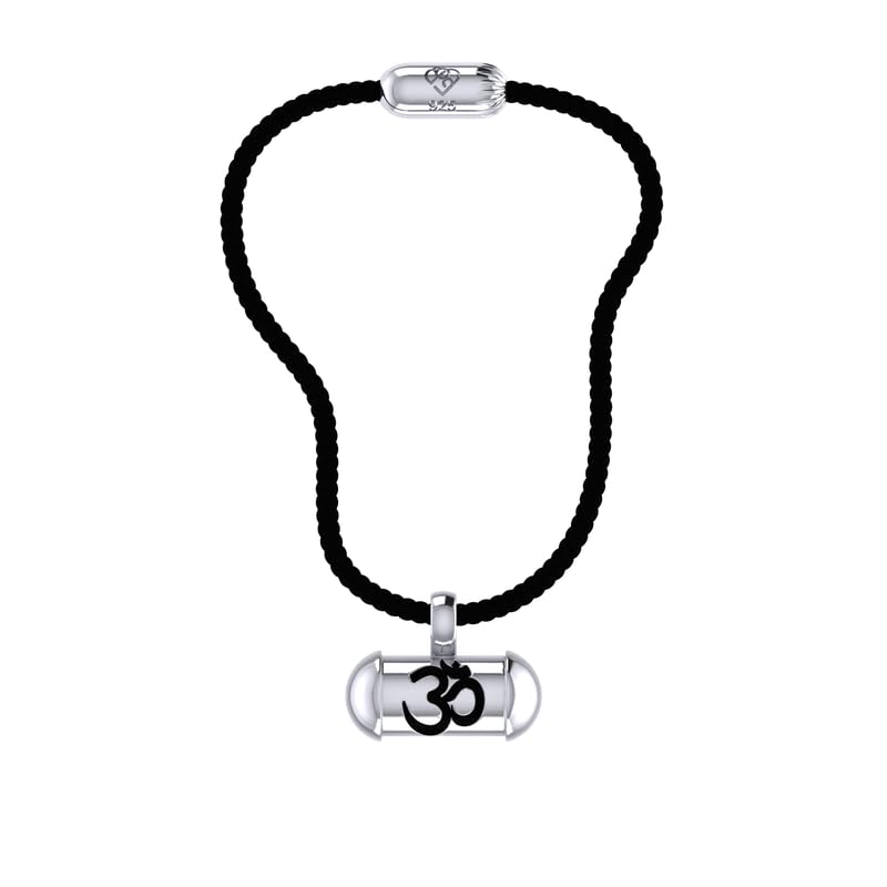 TINY TIARAA Pure 925 Silver Pendant Capsule Openable Kavach Taweez with Black Threads for Girls Boys Kids Women Men | Prayer Locket | Nazariya Pendant Taviz Cylinder | Evil Protection Tabiz | Amulet - Image 1