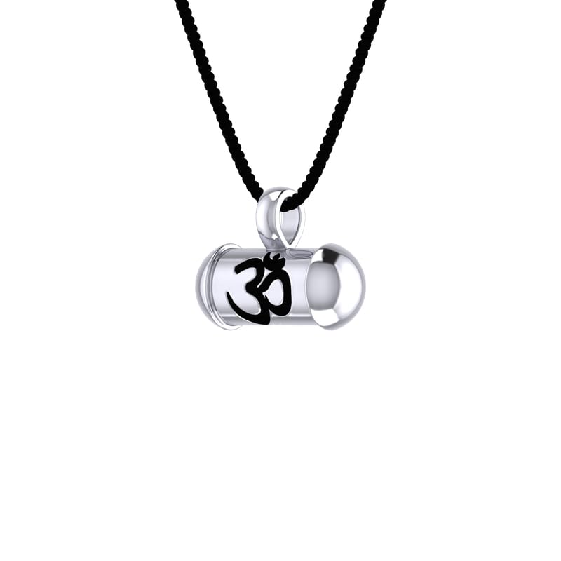 TINY TIARAA Pure 925 Silver Pendant Capsule Openable Kavach Taweez with Black Threads for Girls Boys Kids Women Men | Prayer Locket | Nazariya Pendant Taviz Cylinder | Evil Protection Tabiz | Amulet - Image 4