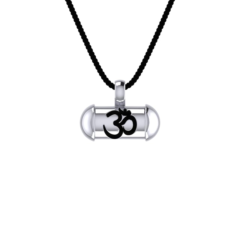 TINY TIARAA Pure 925 Silver Pendant Capsule Openable Kavach Taweez with Black Threads for Girls Boys Kids Women Men | Prayer Locket | Nazariya Pendant Taviz Cylinder | Evil Protection Tabiz | Amulet - Image 5