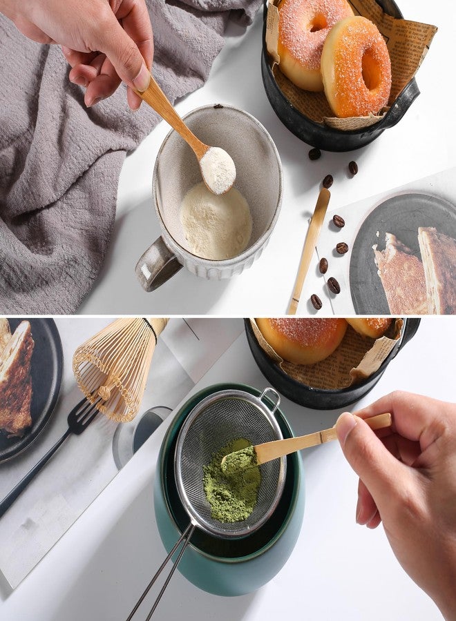 ZENRC Modern Matcha Whisk Set - Bamboo Chasen - Rose Golden Stainless Steel Spoon - Bamboo Chashaku (Scoop) - Perfect Matcha Kit for Matcha at home (Whisk and stainless steel spoons and chashaku) - Image 3