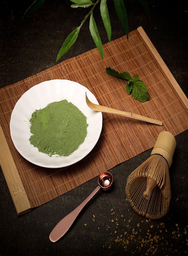 ZENRC Modern Matcha Whisk Set - Bamboo Chasen - Rose Golden Stainless Steel Spoon - Bamboo Chashaku (Scoop) - Perfect Matcha Kit for Matcha at home (Whisk and stainless steel spoons and chashaku) - Image 2