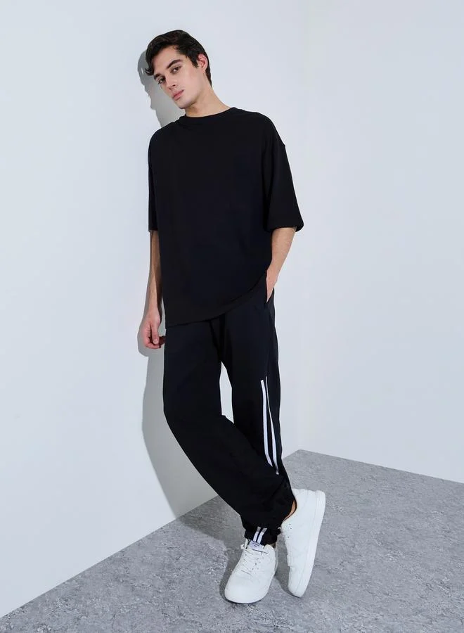 Styli Men Oversized Back Digital Print Cotton Terry T-Shirt