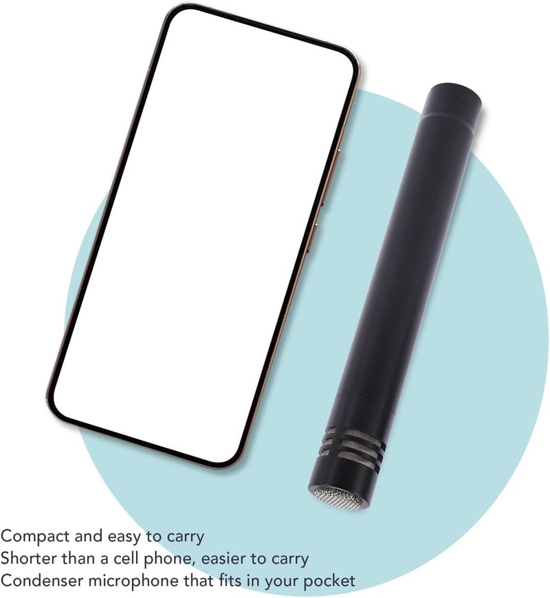 Yunseity XLR Small Diaphragm Condenser Microphone, Metal Body Condenser Mic with Premium Chip, for Mixers Sound Card Piano Guzheng Guitar Violin Instrument - Image 5