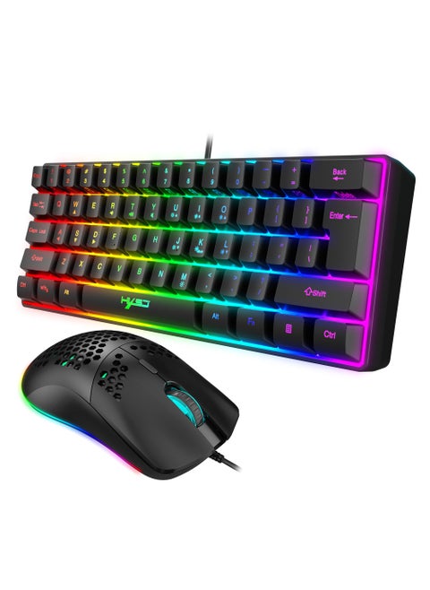 V700 61 Key RGB Wired Gaming Keyboard and J900 USB Wired Gaming Mouse Set
