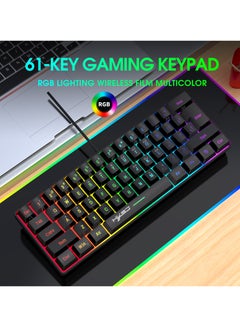HXSJ V700 61 Key RGB Wired Gaming Keyboard and J900 USB Wired Gaming Mouse Set  - Image 3