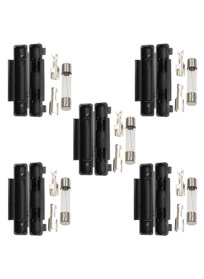 مجموعة حامل فتيلة زجاجية Black 3A موديل 6x30 مم مع مقبس فتيل 0.1A-30A وغطاء قلاب - Image 1