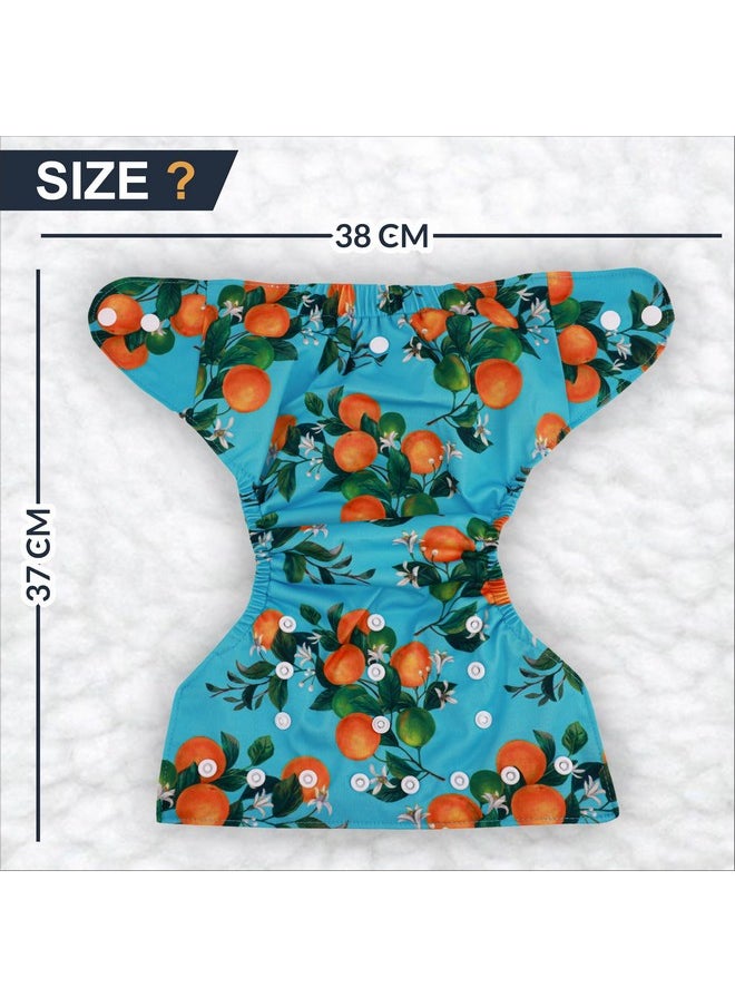 Novo Baby Leakage Proof Reusable Cloth Diaper With 5 Layer High Absorbent Pad | Reusable Nappies| Freesize For Kids 0-3 Yrs | Washable Diapers (Fruit)  - Image 2