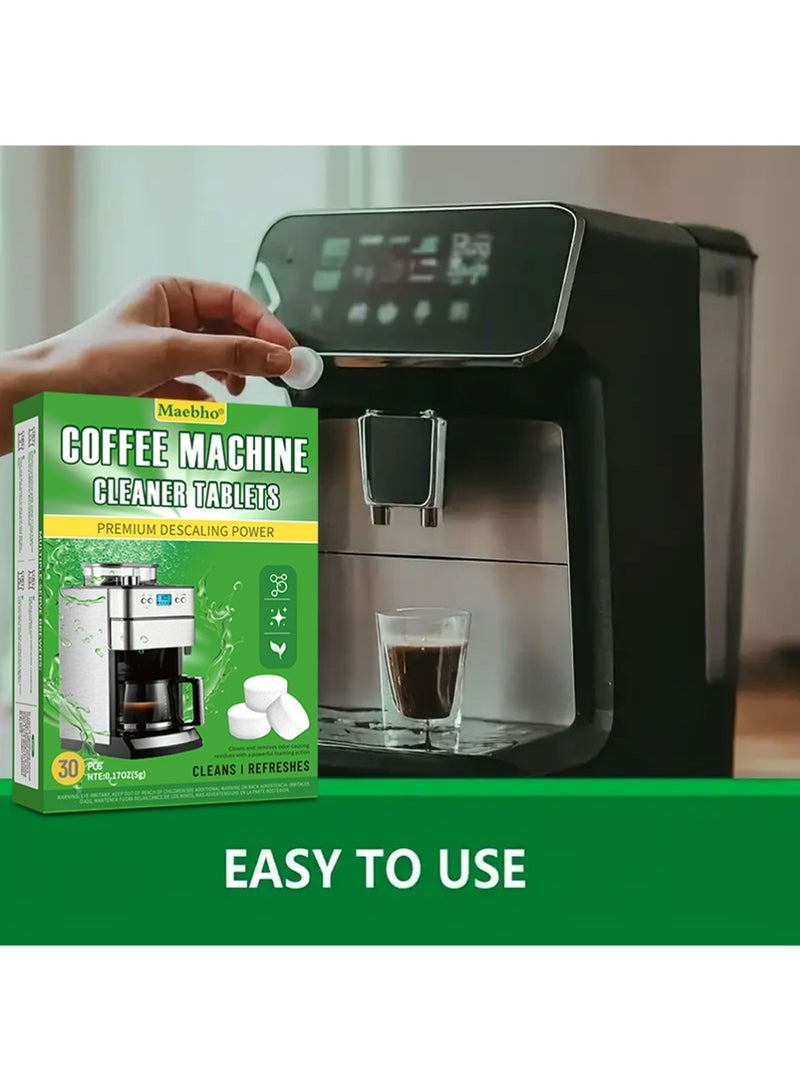 مايبهو 30-Count آلة قهوة نظافة أقراص، إزالة القشرة وإزالة الرائحة لجميع آلات صنع القهوة، آلات الإسبريسو، أقراص إزالة الرائحة التعبئة الفردية - Image 4