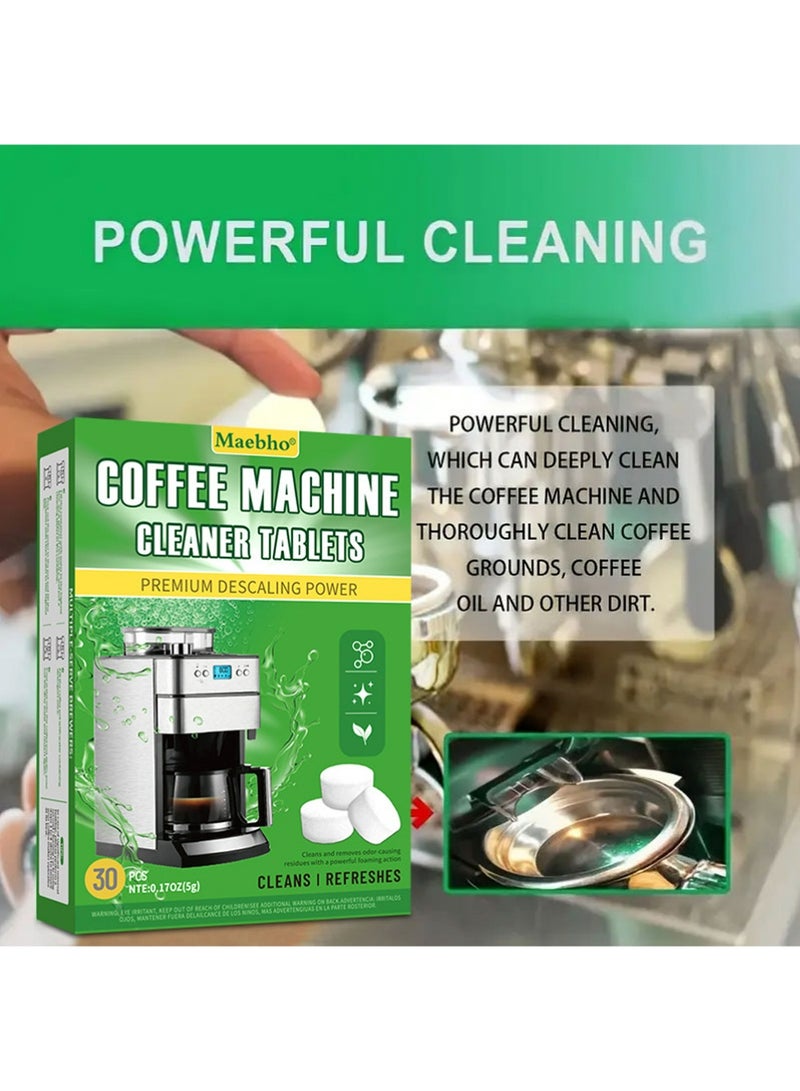 مايبهو 30-Count آلة قهوة نظافة أقراص، إزالة القشرة وإزالة الرائحة لجميع آلات صنع القهوة، آلات الإسبريسو، أقراص إزالة الرائحة التعبئة الفردية - Image 2