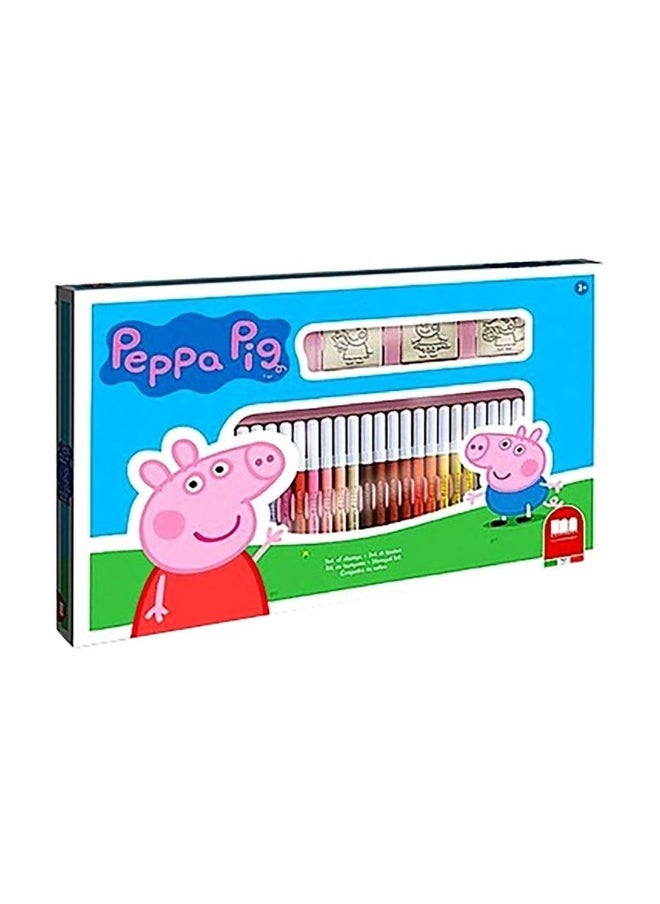 MULTIPRINT Peppa Pig Coloring Markers & Stamp Set (41 Pieces) 