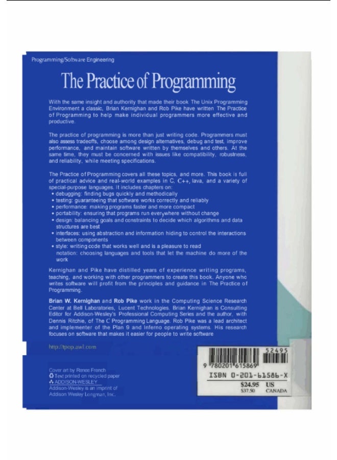 The Practice of Programming: A Comprehensive Guide to Improving Your Code and Design - Image 2