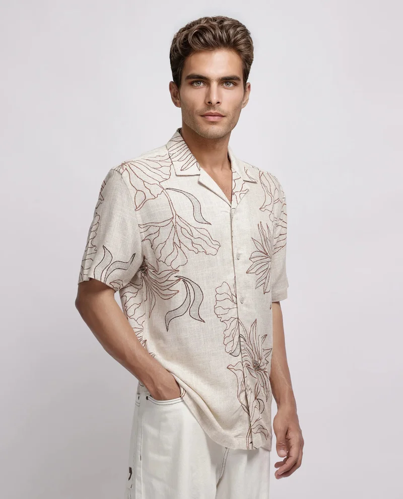 Rare Rabbit Men's Floral Print Shirt
