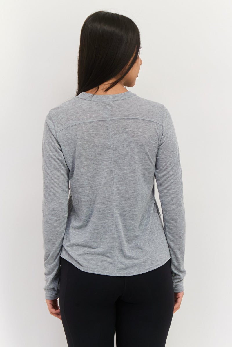 Brooks Women Sportswear Fit Long Sleeve Training Top, Grey - Image 3