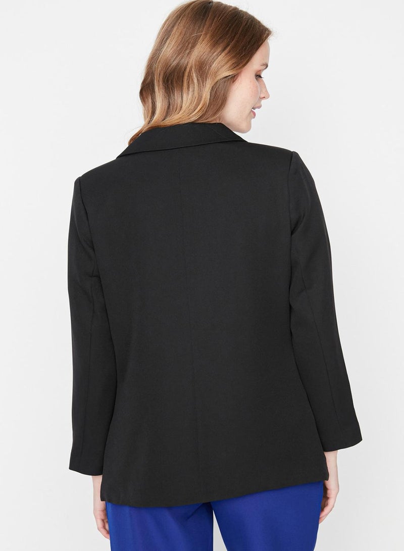 trendyol Black Regular Lined Buttoned Woven Blazer Jacket - Image 5