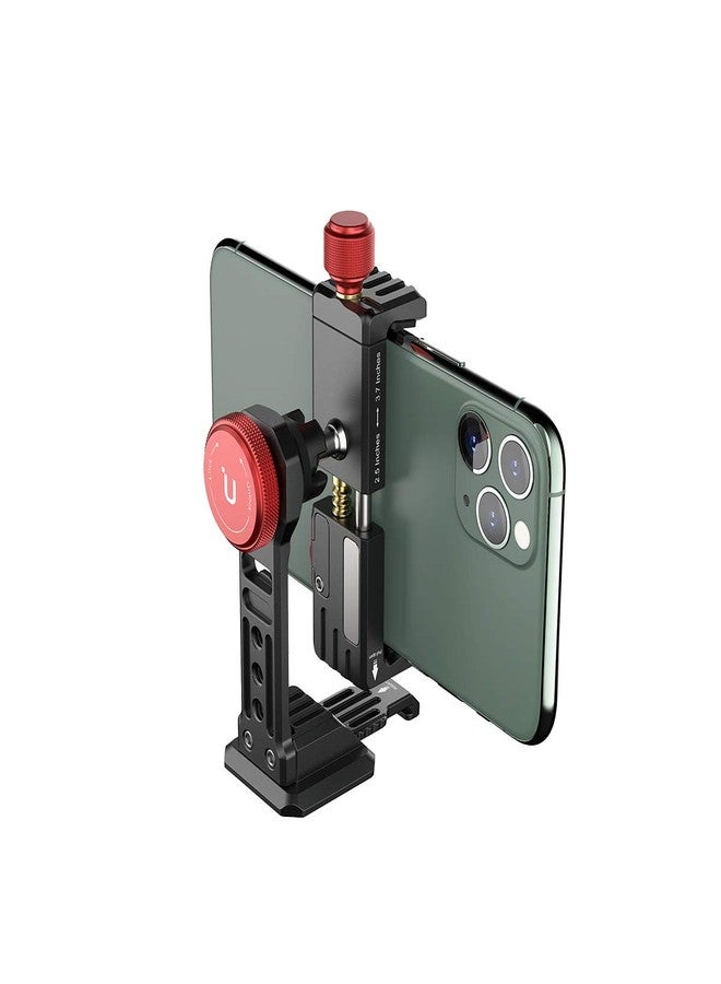 PICTRON حامل ثلاثي القوائم للهاتف المحمول، محول حامل ثلاثي القوائم ULANZI ST-14 من الألمنيوم مع حذاء بارد، حامل هاتف محمول بزاوية 360° لآيفون 17 16 15 14 13 12 11 ماكس برو آيفون X XR Xs 6 7 بلس - Image 1