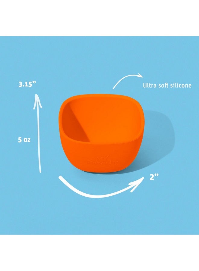 Avanchy Baby Bowls Silicone MINI Prep Bowl Set for Babies Kids Toddler for Feeding Food 4 oz, Orange - Image 1