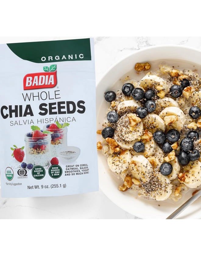 BADIA Organic Chia Seeds, 9 oz – Rich in Fiber, Protein, and Omega-3 – Perfect for Smoothies, Baking, Yogurt & Healthy Recipes - Image 3